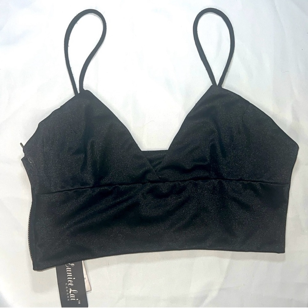 Satin like bralette crop top.